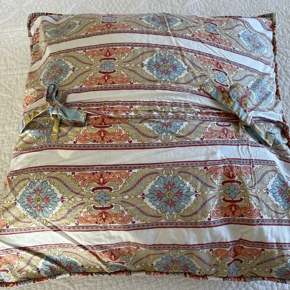 3 Pottery Barn floral quilted Euro shams 24”
